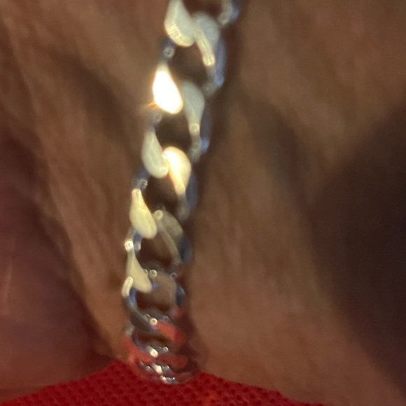 Sterling Silver Bracelet Curb 9” Chain 6MM - Picture 4 of 6